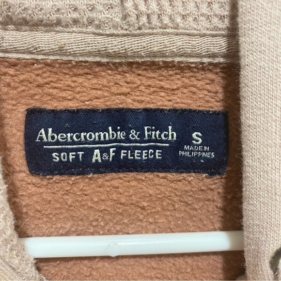 Abercrombie &Fitch boyfriend colorblock hoodie brown pink women’s small - Picture 5 of 5